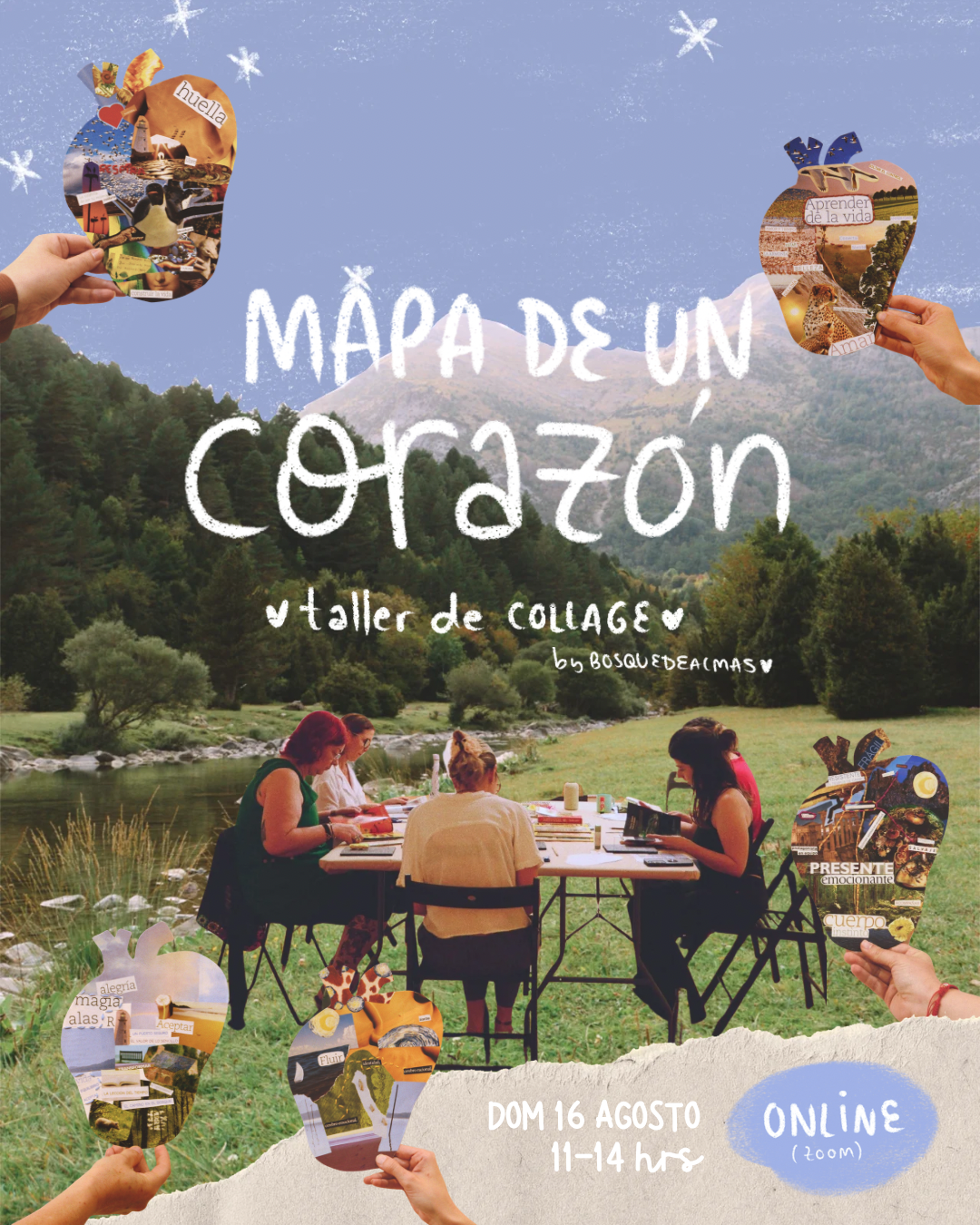 TALLER COLLAGE ONLINE: Mapa de un corazón 🫀